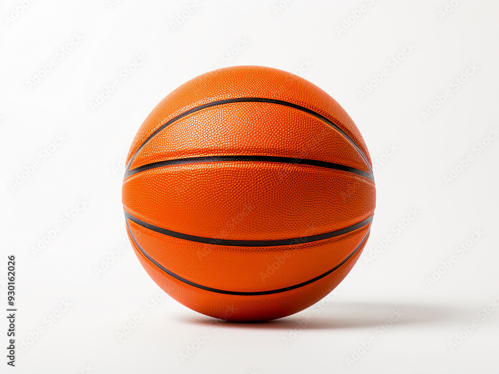 Fototapeta premium Orange basketball ball set against a white background