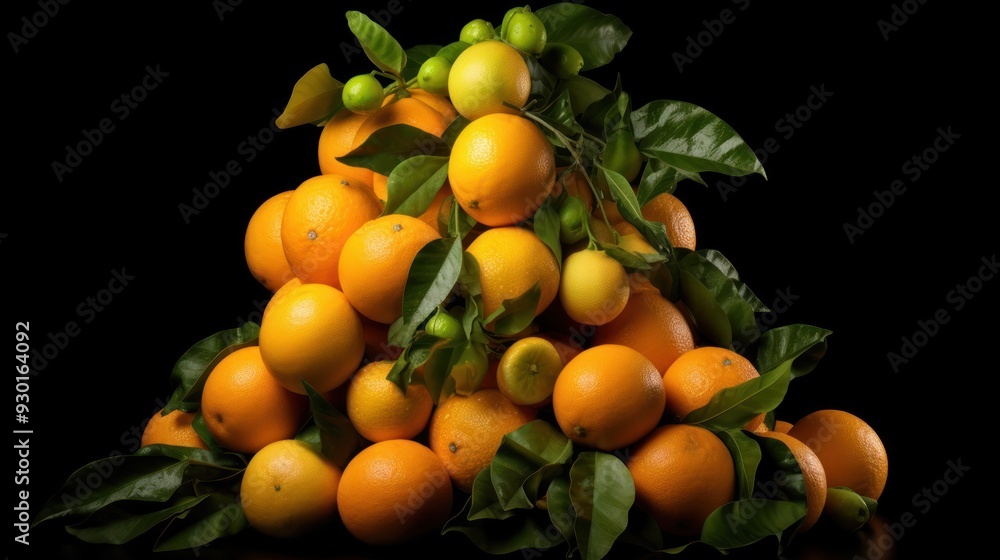 A Still Life of Oranges and Green Leaves A Still Life of Oranges and Green Leaves