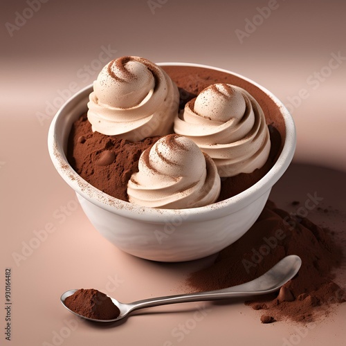 Tiramisu Gelato with Cocoa Powder Dusting photo