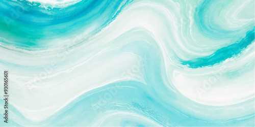 Wallpaper Mural abstract soft blue and green abstract water color ocean wave texture background. Banner Graphic Resource as background for ocean wave and water wave abstract graphics	 Torontodigital.ca