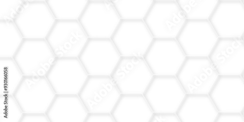 Abstract minimal geometric white and gray light background design. Vector illustration of hexagons pattern. luxury white pattern geometric mesh cell texture. Modern pattern elegant gold line template