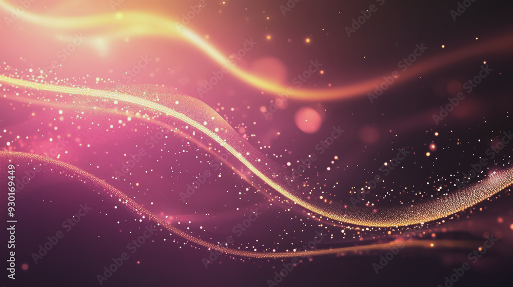Obraz premium Abstract digital background electromagnetic wave background Innovation digital wave, information technology background and luxury background with golden line decoration and curve light effect