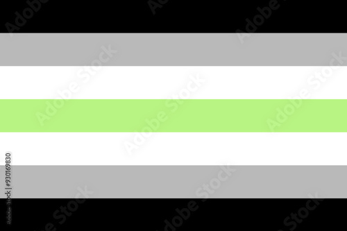 Agender pride flag movement lgbt,  Element of sexual minorities, gays and lesbians,  Lack of gender identity, white, green, gray and black stripes