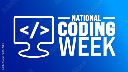 National Coding Week is observed every year in September. Holiday concept. Template for background, banner, card, poster, placard, design template with unique shapes with standard color.