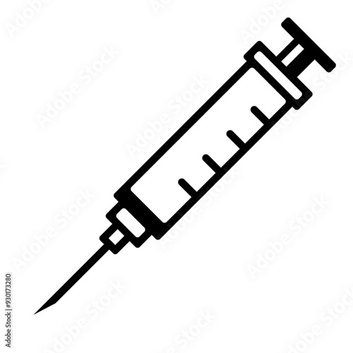 Syringe Icon Vector in white and black colors, outline vector icon from health and medical collection for web, mobile apps and ui. editable and scalable EPS file.