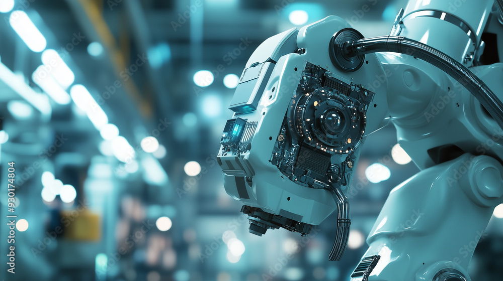 Fototapeta premium High-tech AI-powered predictive maintenance system for industrial machinery, utilizing advanced algorithms, real-time data monitoring, and intelligent diagnostics to prevent equipment failures and opt