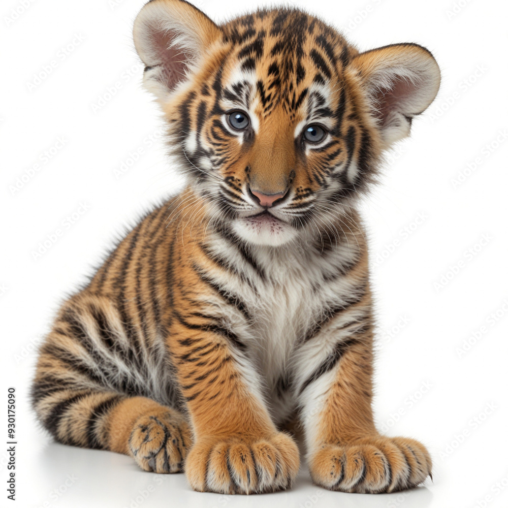 Close up of Royal Bengal tiger, isolated on white background Close up of Royal Bengal tiger, isolated on white background