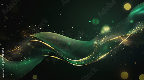 Abstract digital background electromagnetic wave background Innovation digital wave, information technology background and luxury background with golden line decoration and curve light effect