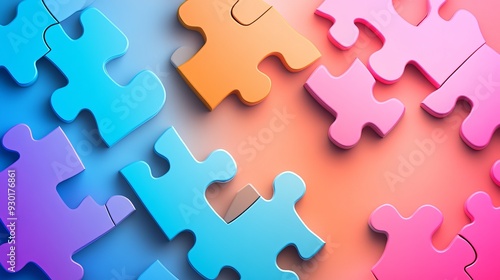 Connection together puzzle pieces. Concept of business strategy, success solution, business logic, problem solving, business collaborate, business collaborate and partner collaborate