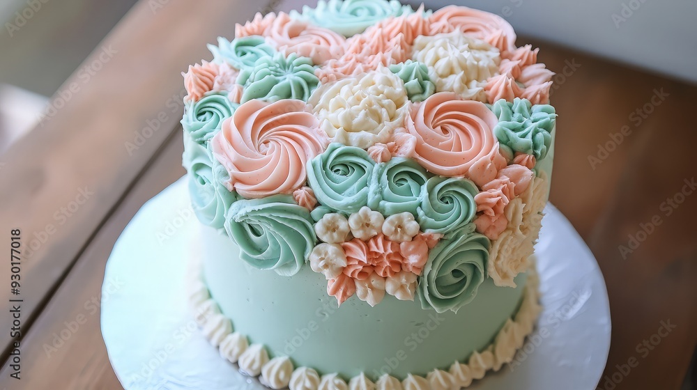 Fototapeta premium Beautiful Floral Cake