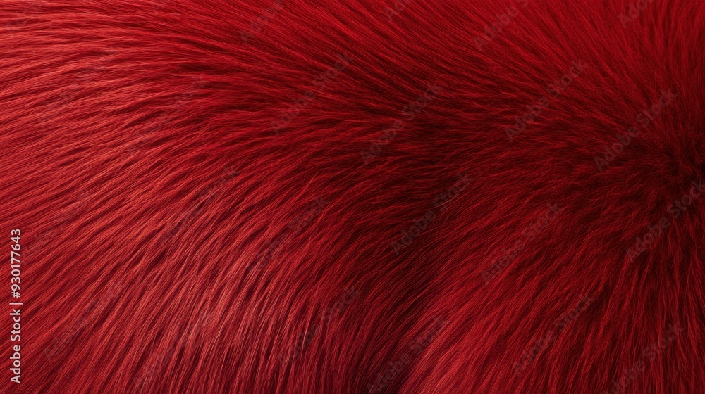 Fototapeta premium Vibrant Red Fur Texture Close-Up - Abstract Background