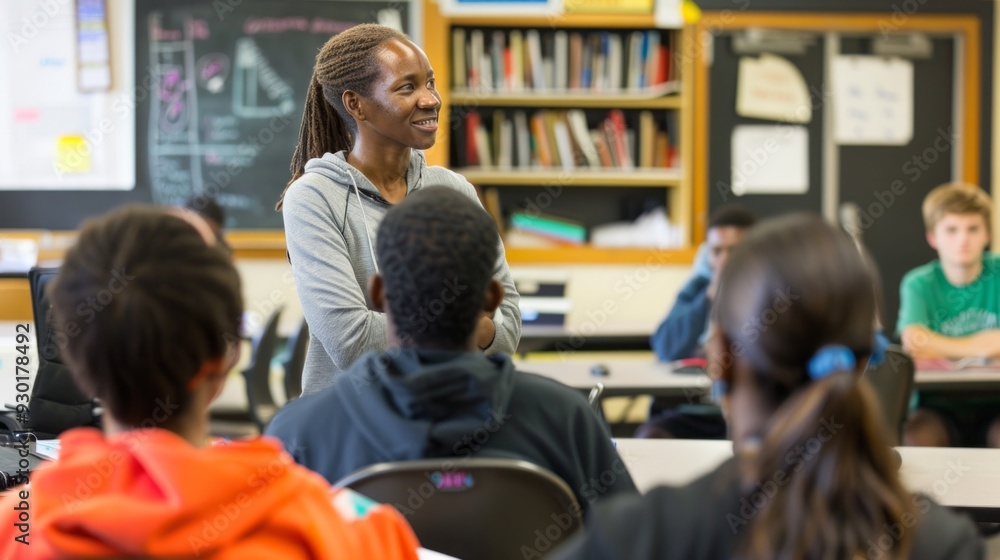 An educator actively interacting with adult students during a learning session focused on collaborative activities An educator actively interacting with adult students during a learning session focused on collaborative activities