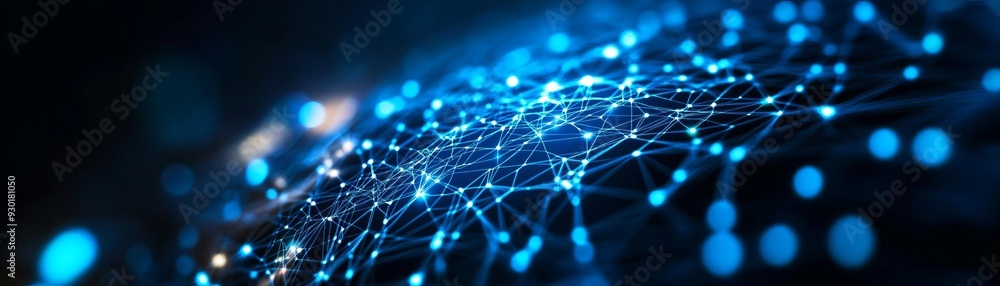 A mesmerizing abstract representation of digital connectivity, showcasing vibrant blue lights and intricate network patterns. A mesmerizing abstract representation of digital connectivity, showcasing vibrant blue lights and intricate network patterns.