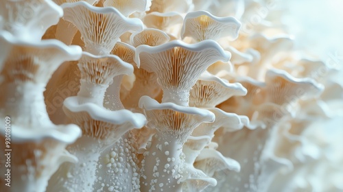 Close-up of Oyster Mushrooms.