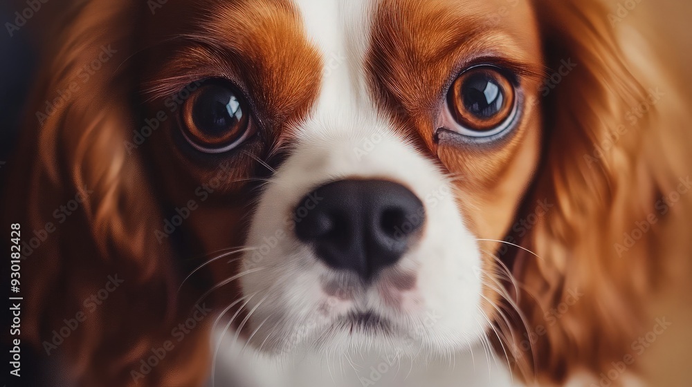 Close-up Portrait of a Cavalier King Charles Spaniel Close-up Portrait of a Cavalier King Charles Spaniel