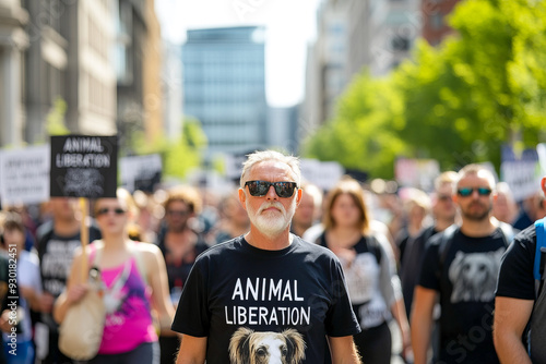 Animal Rights Protest with Vegan Activist