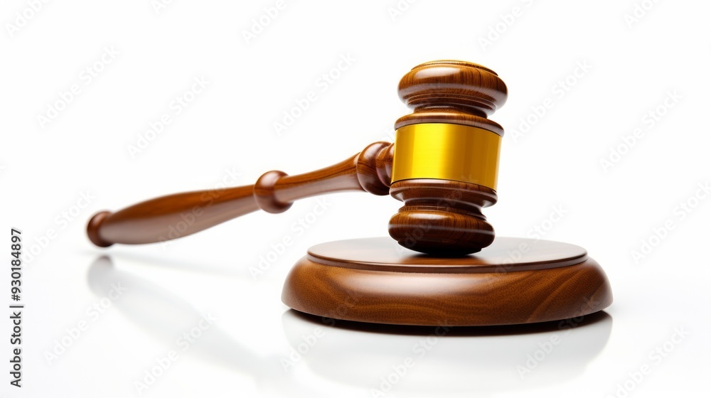 Judge gavel or court hammer isolated on white background. Neural network ai generated art Judge gavel or court hammer isolated on white background. Neural network ai generated art