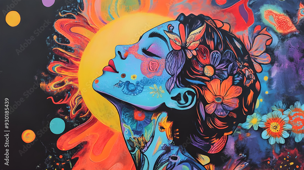 background with flowers , mental health concept background with flowers , mental health concept