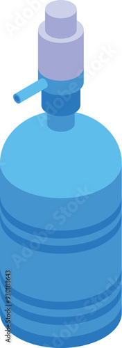 Blue water cooler dispenser with a pump, delivering refreshing hydration
