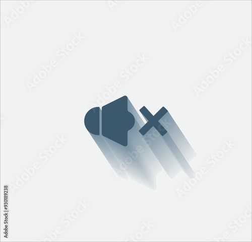 Vector dark color icon with shadow on light background