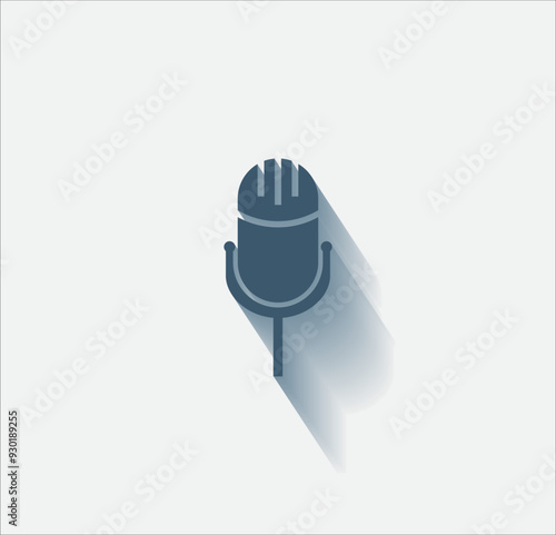 Vector dark color icon with shadow on light background