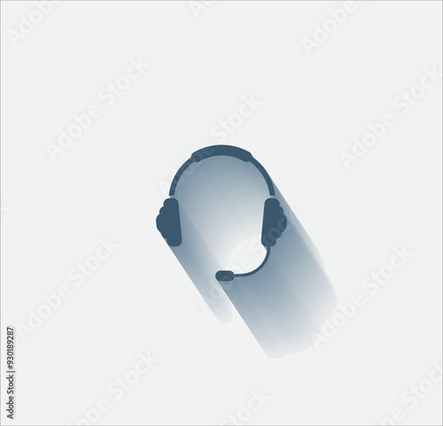 Vector dark color icon with shadow on light background