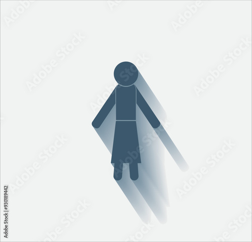 Vector dark color icon with shadow on light background