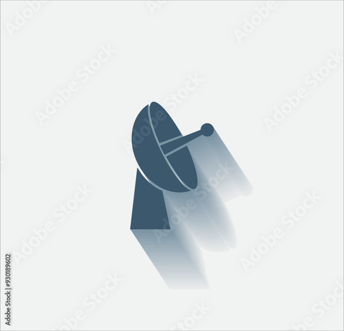 Vector dark color icon with shadow on light background photo