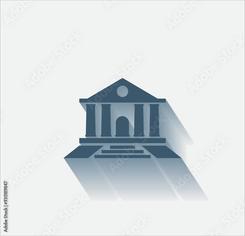 Vector dark color icon with shadow on light background