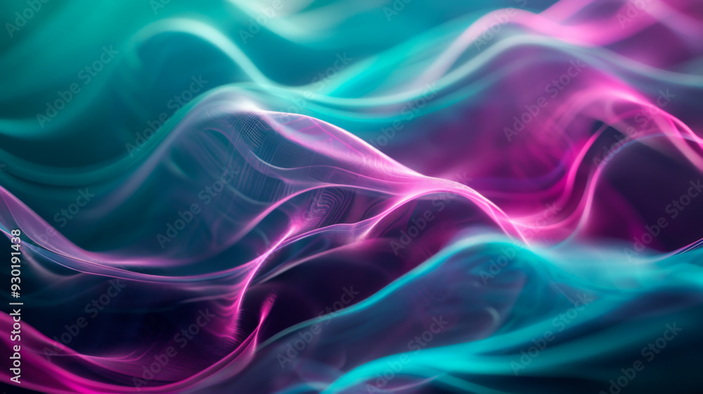 Abstract background. Graphic wave-like movements in dark purple and emerald colors. Copy space. Abstract background. Graphic wave-like movements in dark purple and emerald colors. Copy space.