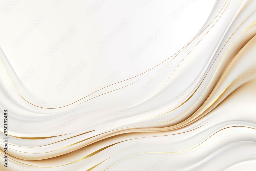 Obraz premium Free plain white background with gold wave