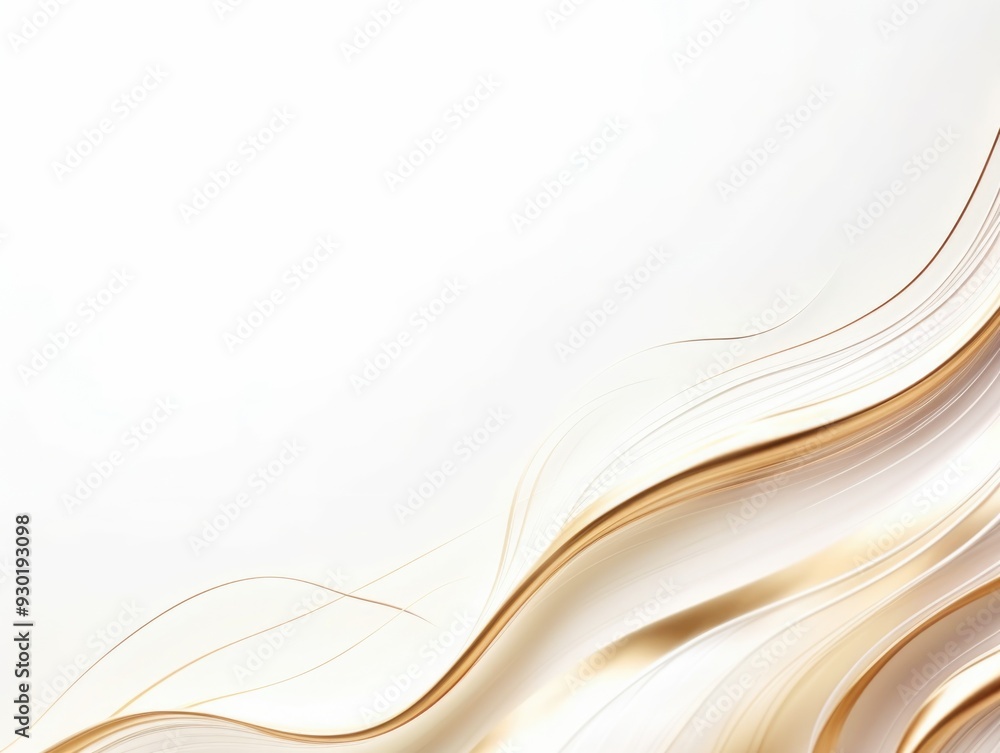 Obraz premium Free plain white background with gold wave