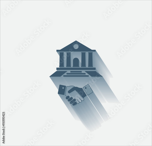 Vector dark color icon with shadow on light background