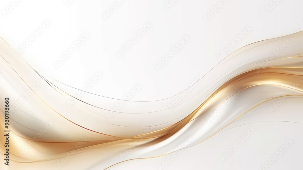 Free plain white background with gold wave Free plain white background with gold wave
