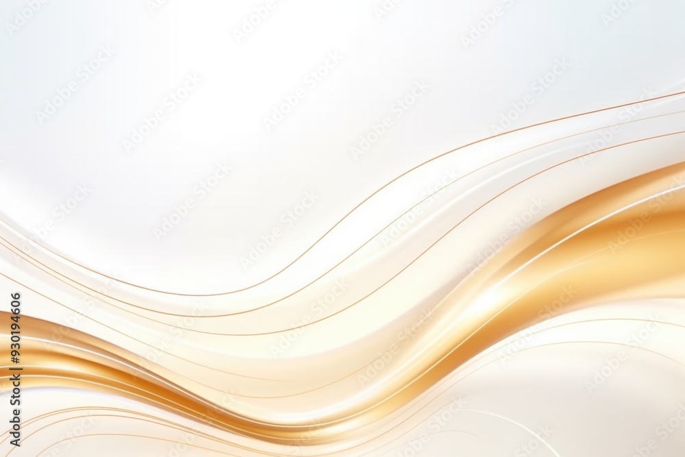 Obraz premium Free plain white background with gold wave