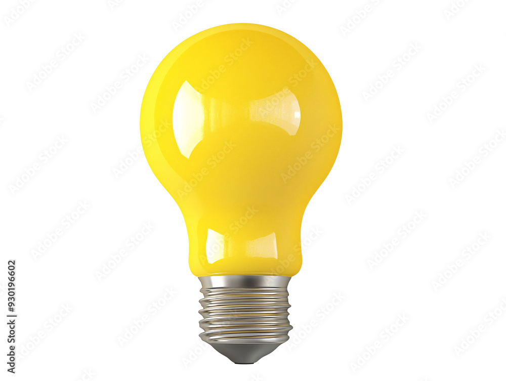 a yellow light bulb on a white background a yellow light bulb on a white background