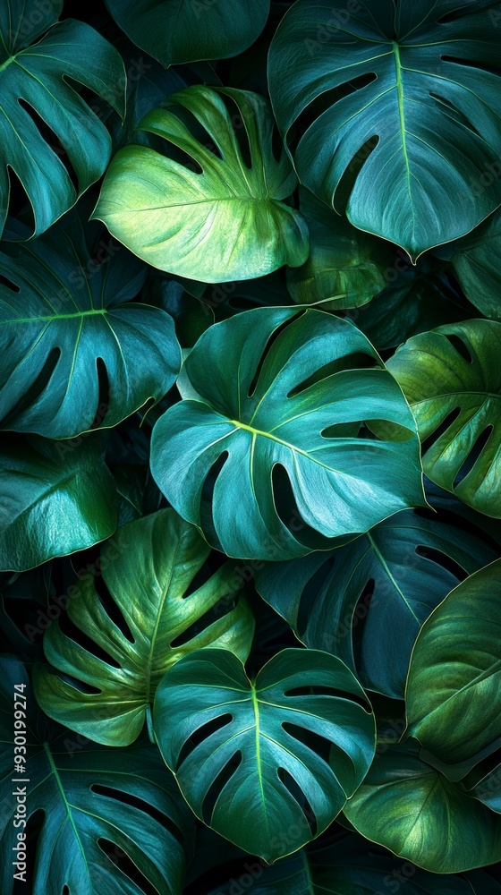 Tropical background of lush green leaves Tropical background of lush green leaves