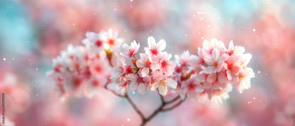 A tight shot of a pink bloom against a hazy backdrop, with a smearied sky beyond A tight shot of a pink bloom against a hazy backdrop, with a smearied sky beyond