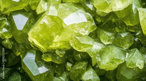 Vibrant Green Peridot Gemstone Cluster Close-Up