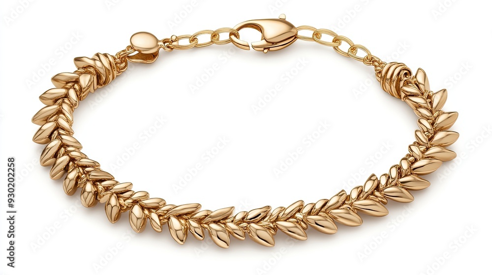 A beautiful gold necklace with heart-shaped pendants delicately arranged, showcasing elegance on a serene white background A beautiful gold necklace with heart-shaped pendants delicately arranged, showcasing elegance on a serene white background