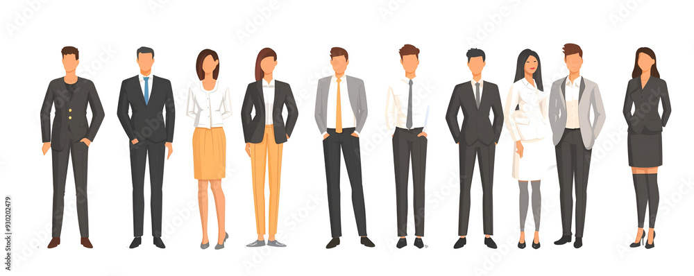 Diverse Group of Business Professionals Standing Together transparent Background Diverse Group of Business Professionals Standing Together transparent Background