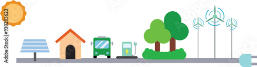 green city power generation renewable eco enegry icon