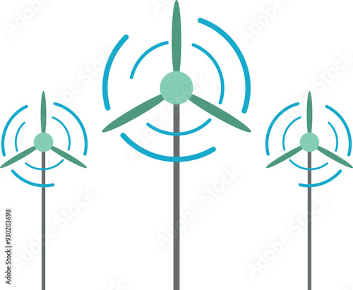 wind turbine power generation renewable eco enegry icon