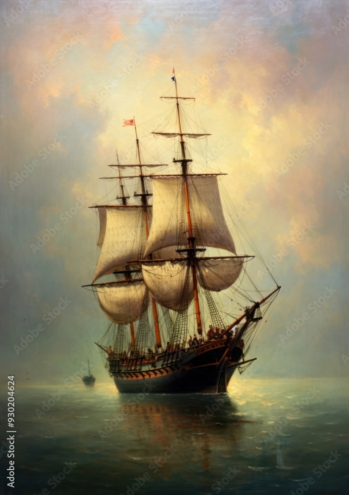 A pirate ship painting sailboat vehicle. A pirate ship painting sailboat vehicle.
