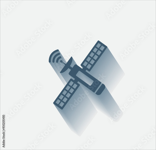 Vector dark color icon with shadow on light background