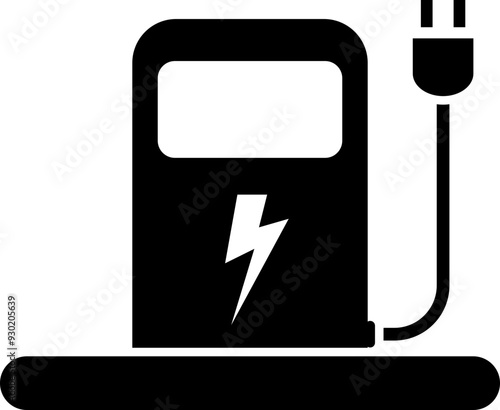 electric car charging station renewable eco enegry icon vector