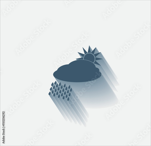 Vector dark color icon with shadow on light background