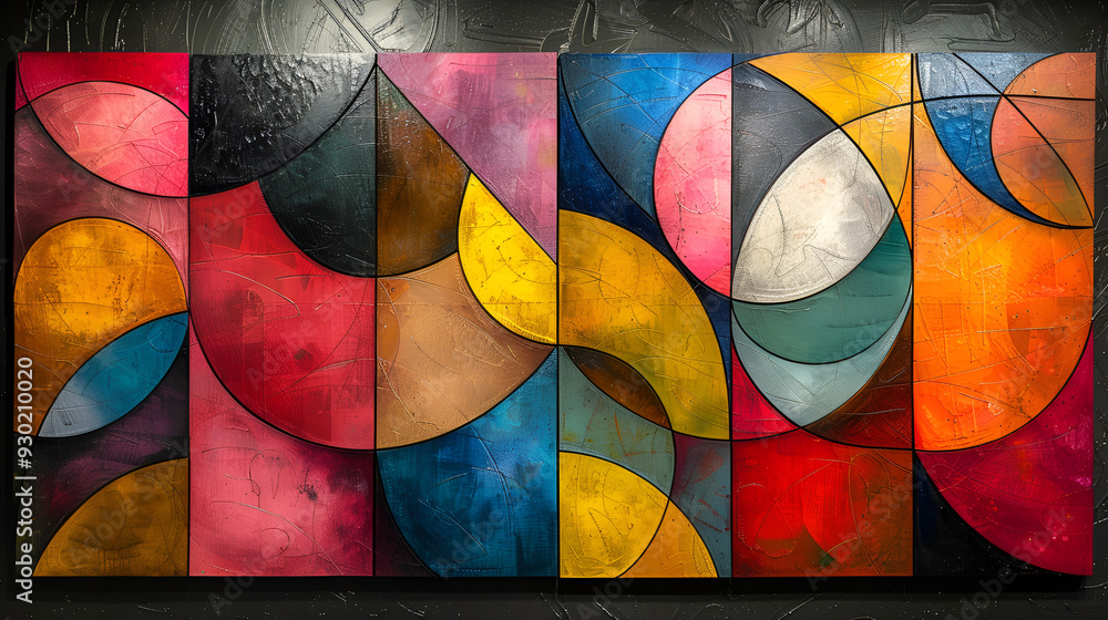 Fototapeta premium a colourful art piece on a wall