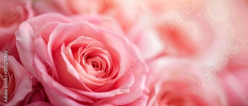 Fototapeta Naklejka Na Ścianę i Meble -   A single batch of pink roses, surrounded by others, in the midst of more pink rose bundles