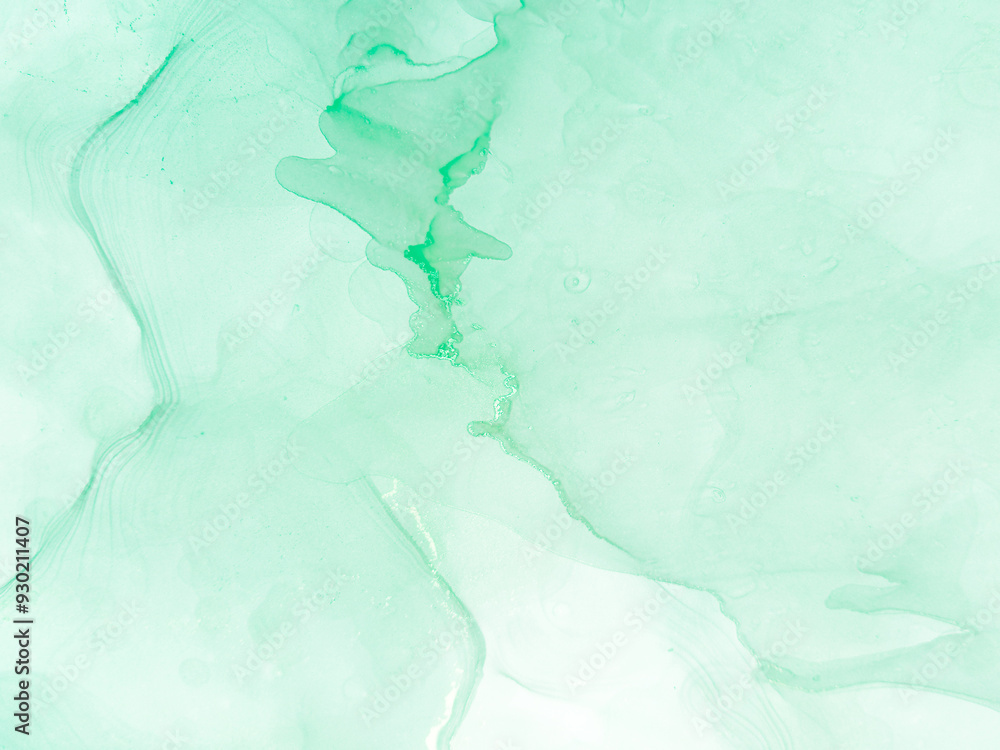 Obraz premium Green Marbling Print. Decorative Wall Patterns.